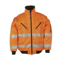 BLOUSON HAUTE VISIBILITÉ SPARROW ORANGE FLUO/MARINE