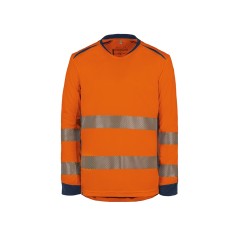 TEE-SHIRT HAUTE VISIBILITÉ MANCHES LONGUES LONG LIFE ORANGE FLUO/MARINE