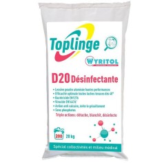 LESSIVE POUDRE PROFESSIONNELLE TOPLINGE D20 DÉSINFECTANTE 20 KG