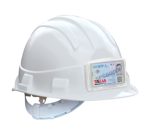 CASQUE DE CHANTIER OPALE AVEC PORTE-BADGE BLANC 