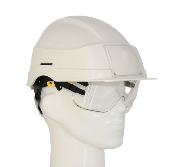 CASQUE DE CHANTIER IRIS 2 AVEC PORTE-BADGE BLANC SANS AERATION