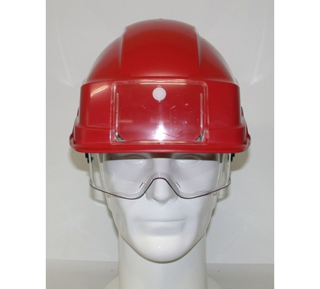 CASQUE DE CHANTIER IRIS 2 AVEC PORTE-BADGE ROUGE SANS AERATION