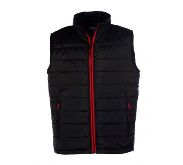 GILET CHAUD DE TRAVAIL HOMME CITY NOIR/ZIP RED