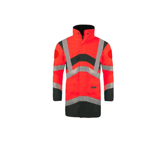 BLOUSON HAUTE VISIBILITÉ ELYSE ROUGE FLUO/GRIS