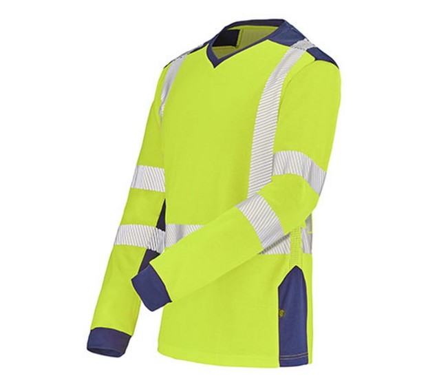 T-SHIRT HAUTE VISIBILITÉ MANCHES LONGUES FLUO SAFE XP JAUNE FLUO/MARINE T. 4XL