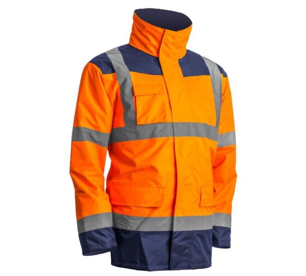 PARKA HAUTE VISIBILITÉ KANATA ORANGE FLUO/MARINE
