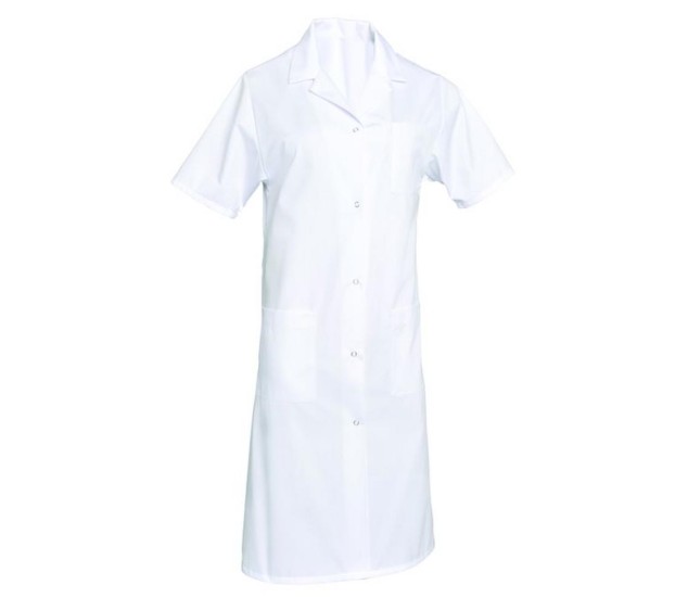 BLOUSE PROFESSIONNELLE FEMME coton manches courtes MADONNA BLANC