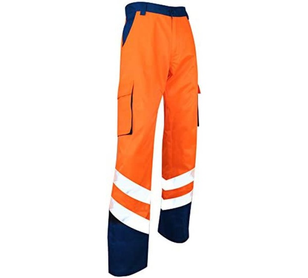 PANTALON RÉFLÉCHISSANT HOMME/FEMME BALISE ORANGE FLUO/MARINE