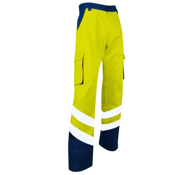 PANTALON RÉFLÉCHISSANT HOMME/FEMME BALISE JAUNE FLUO/MARINE