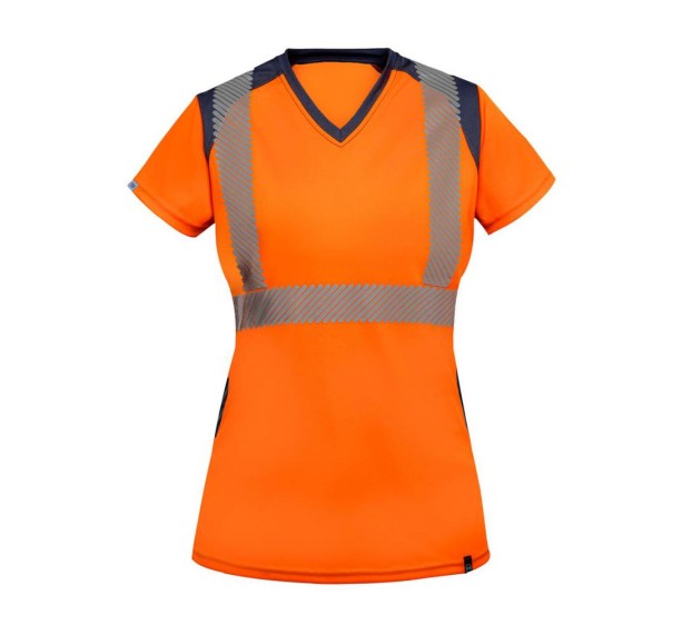 TEE-SHIRT HAUTE VISIBILITE BAHIA ORANGE FLUO/MARINE 