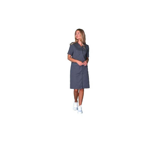 BLOUSE PROFESSIONNELLE  FEMME IRIS MANCHES COURTES GRIS CONVOY 