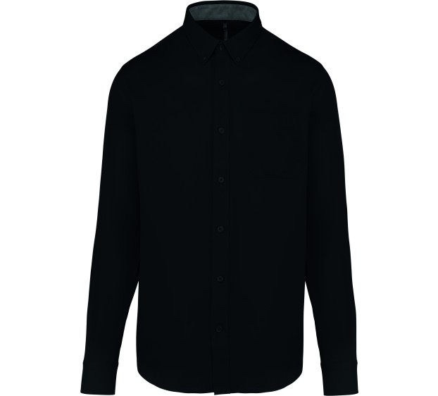 CHEMISE DE TRAVAIL HOMME COTON MANCHES LONGUES NOIR