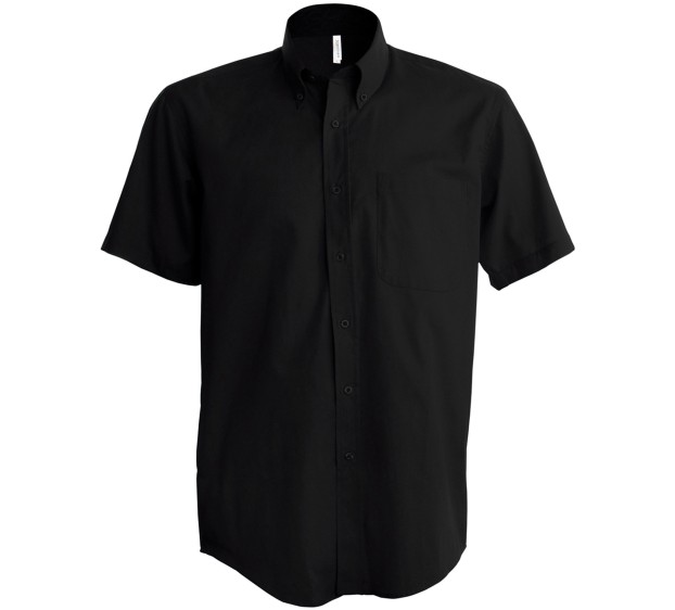 CHEMISE DE TRAVAIL HOMME COTON MANCHES COURTES NOIR