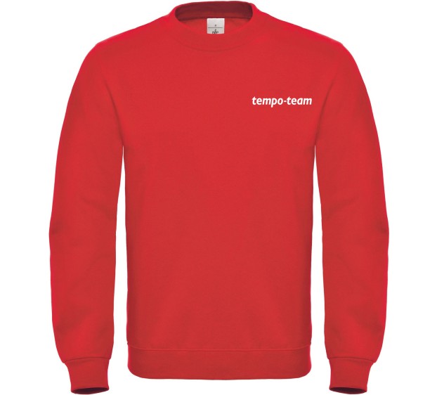 SWEATSHIRT ROUGE TEMPO TEAM 280GR/M2 80%COTON 20%POLYESTER