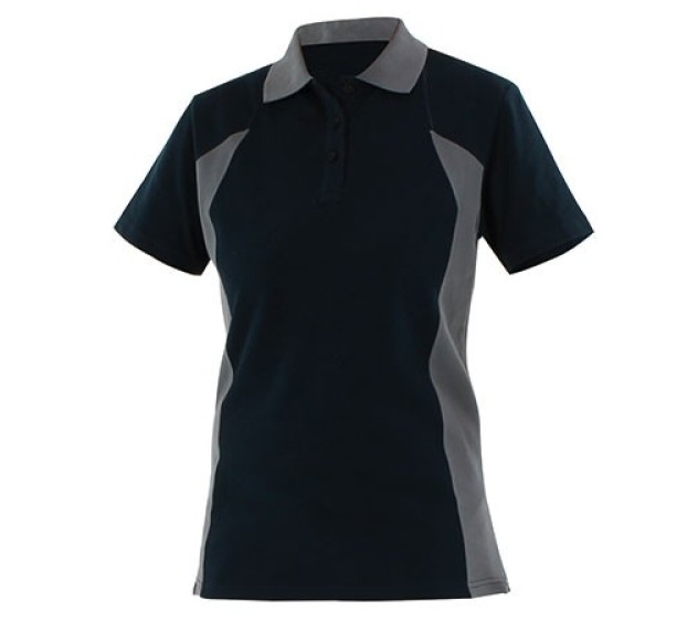 POLO DE TRAVAIL FEMMME MANCHES COURTES PRISMIK BLEU NAVY/GRIS ACIER 