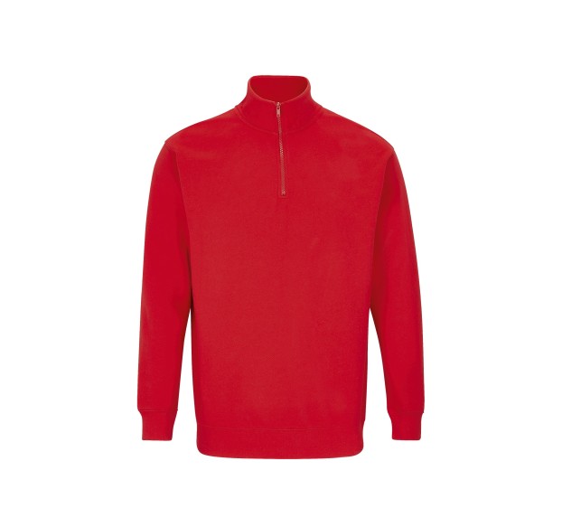 SWEAT DE TRAVAIL COL ZIPPE ECORESPONSABLE CONRAD ROUGE VIF