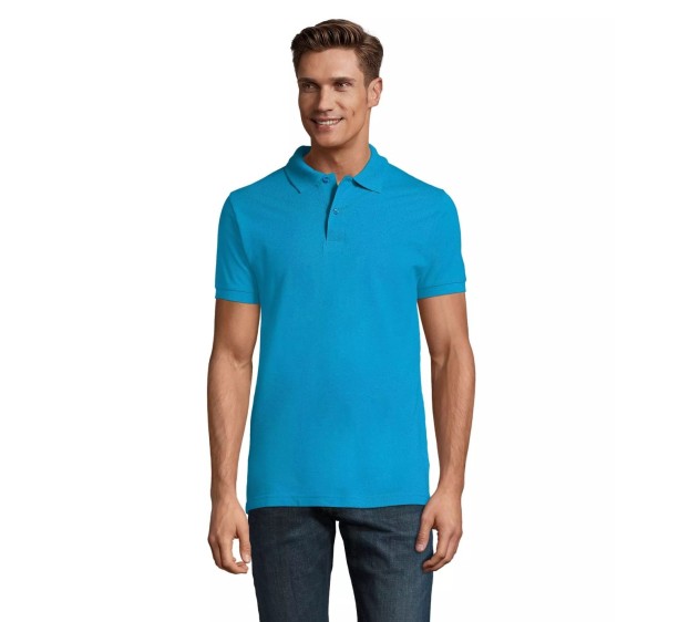 POLO HOMME MANCHES COURTES AQUA 