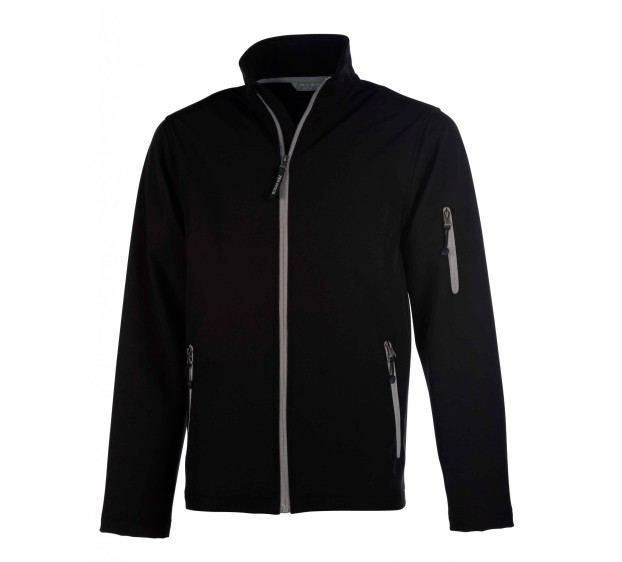 VESTE SOFTSHELL HIVER DE TRAVAIL HOMME ATLANTIC NOIR/ZIP ARGENT