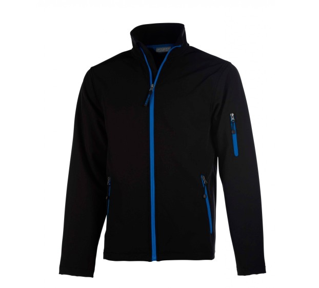 VESTE SOFTSHELL HIVER DE TRAVAIL HOMME ATLANTIC NOIR/ZIP BLEU ROYAL