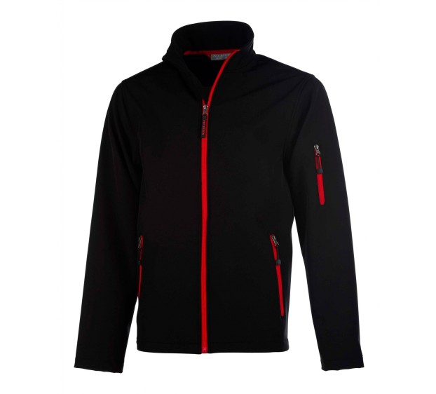 VESTE SOFTSHELL HIVER DE TRAVAIL HOMME ATLANTIC NOIR/ZIP ROUGE