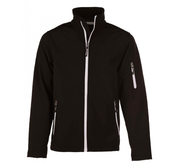 VESTE SOFTSHELL HIVER DE TRAVAIL HOMME ATLANTIC NOIR/ZIP BLANC