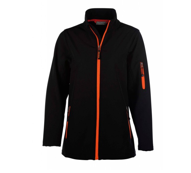 VESTE SOFTSHELL HIVER DE TRAVAIL FEMME ATLANTIC NOIR/ZIP ORANGE