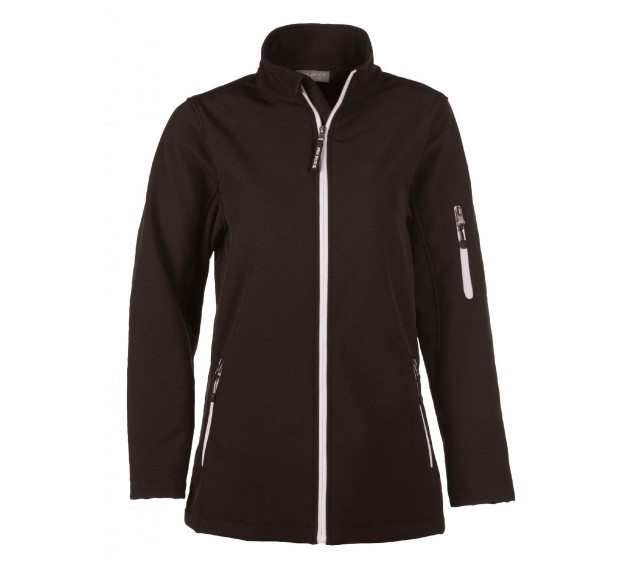 VESTE SOFTSHELL HIVER DE TRAVAIL FEMME ATLANTIC NOIR/ZIP BLANC