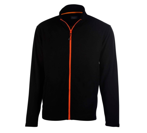 VESTE MICROPOLAIRE DE TRAVAIL HOMME ARCTIC NOIR/ZIP ORANGE