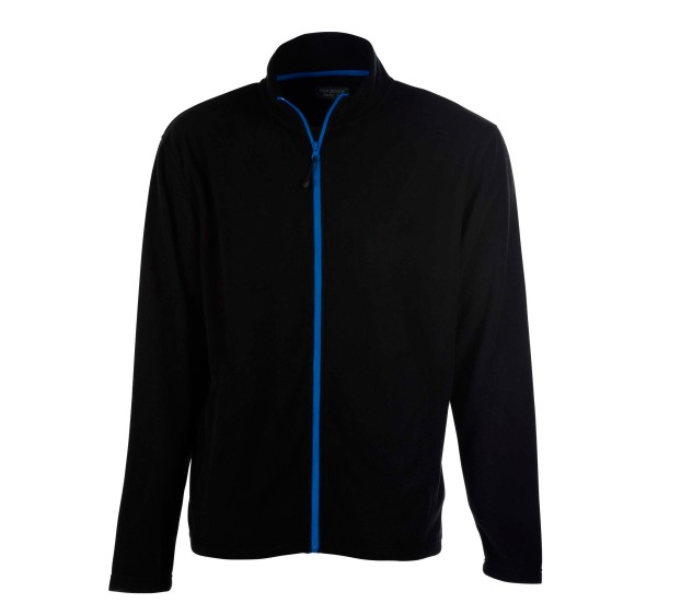 VESTE MICROPOLAIRE DE TRAVAIL HOMME ARCTIC NOIR/ZIP BLEU ROYAL