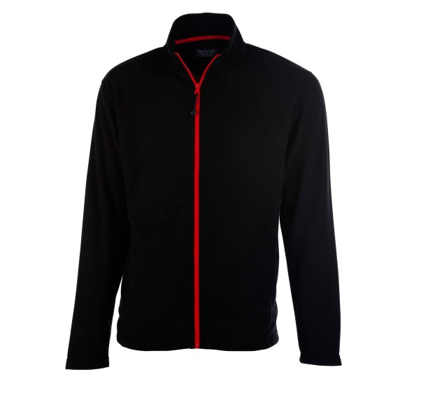 VESTE MICROPOLAIRE DE TRAVAIL HOMME ARCTIC NOIR/ZIP ROUGE