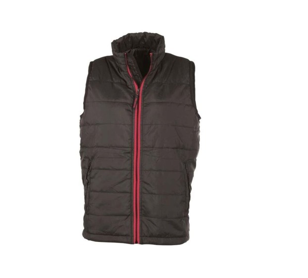 GILET CHAUD DE TRAVAIL FEMME CITY NOIR/ZIP ROUGE