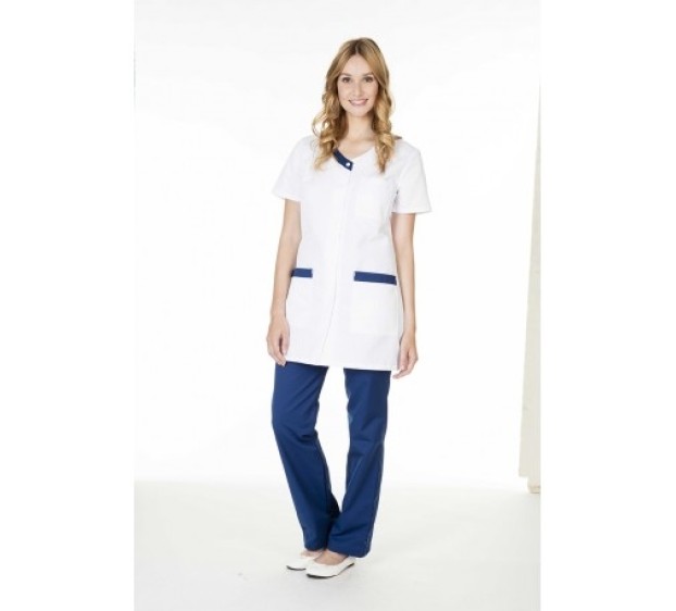 TUNIQUE INFIRMIÈRE FEMME VALENTINE BLANC/MARINE 