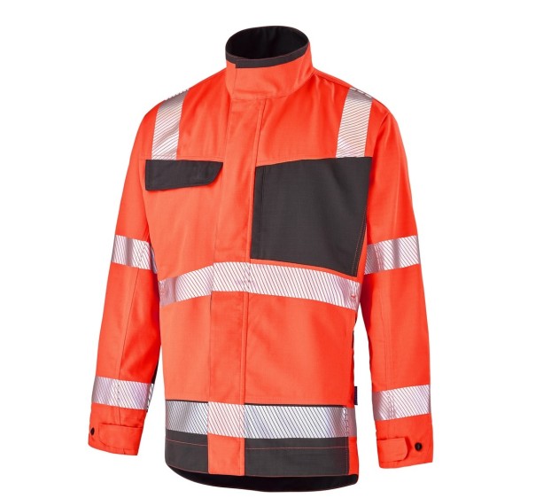 BLOUSON HAUTE VISIBILITÉ ADVANCED ROUGE FLUO/GRIS