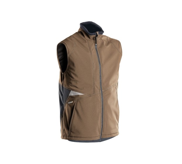 GILET POLAIRE HOMME/FEMME BI FUSION CAMEL/GRIS 