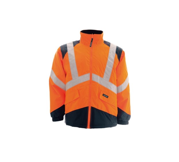 BLOUSON HAUTE VISIBILITÉ ELYSE ORANGE FLUO/MARINE