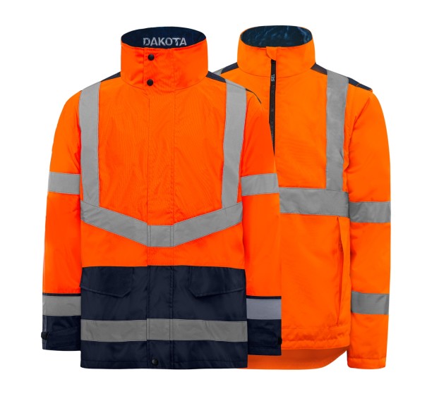 PARKA DAKOTA ORANGE HAUTE VISIBILITE MARINE 