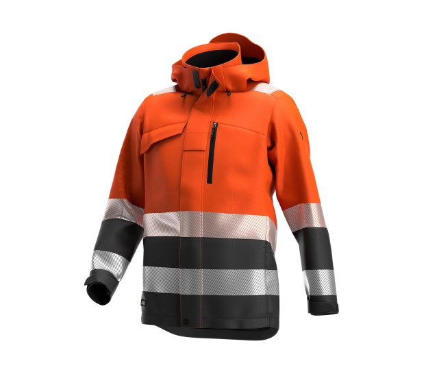 VESTE RÉFLÉCHISSANTE HOMME/FEMME HIVER SCUTI ORANGE FLUO/DARK GREY