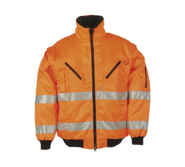 BLOUSON HAUTE VISIBILITÉ SPARROW ORANGE FLUO/MARINE