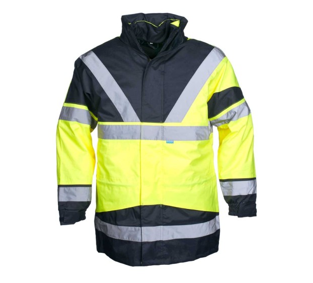 PARKA HAUTE VISIBILITÉ SKOLLFIELD JAUNE FLUO/MARINE