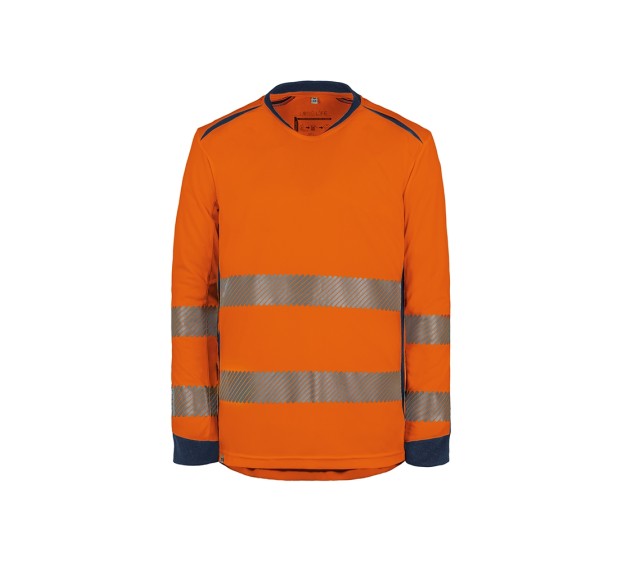 TEE-SHIRT HAUTE VISIBILITÉ MANCHES LONGUES LONG LIFE ORANGE FLUO/MARINE