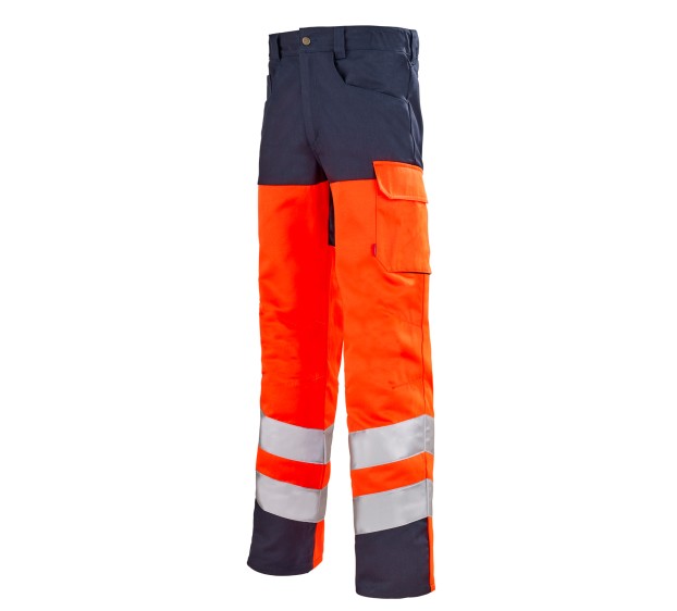 PANTALON RÉFLÉCHISSANT HOMME/FEMME IRIS PI ORANGE FLUO/MARINE