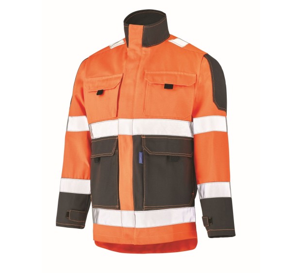 BLOUSON HAUTE VISIBILITÉ FLUO TECH ORANGE FLUO/CHARCOAL T. 7