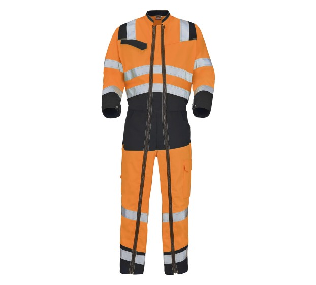 COMBINAISON RÉFLÉCHISSANTE DOUBLE ZIP FLUO SAFE XP ORANGE FLUO/GRIS CHARCOAL T.7