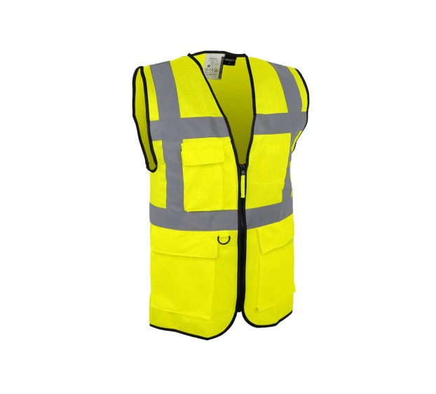 GILET HAUTE VISIBILITÉ CLASSE II MULTIPOCHES JAUNE FLUO T. 5XL
