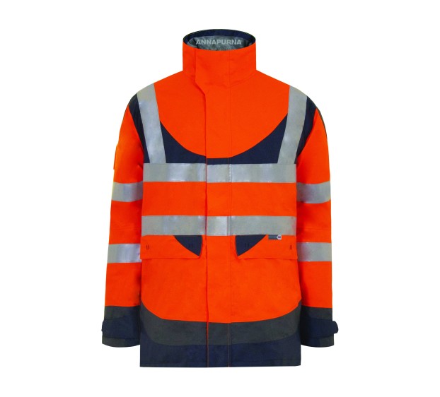 PARKA HAUTE VISIBILITÉ ANNAPURNA ORANGE FLUO/MARINE