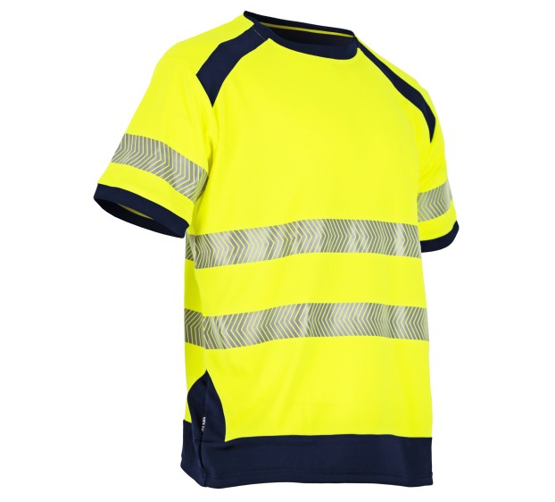 TEE-SHIRT HAUTE VISIBILITÉ MANCHES COURTES HALOGENE JAUNE FLUO/MARINE 