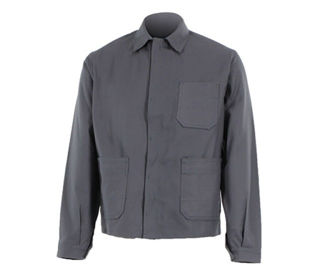 VESTE DE TRAVAIL HOMME/FEMME 100 % COTON GRIS ACIER