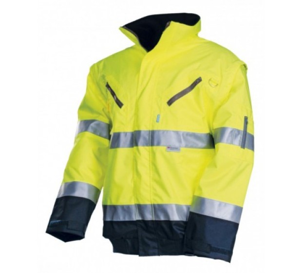 BLOUSON HIVER JAUNE/MARINE 195GR/M2 100% POLYESTER JAUNE/