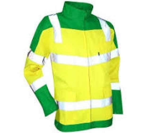 VESTE RÉFLÉCHISSANTE HOMME/FEMME URGENCE JAUNE FLUO/VERT ALPIN