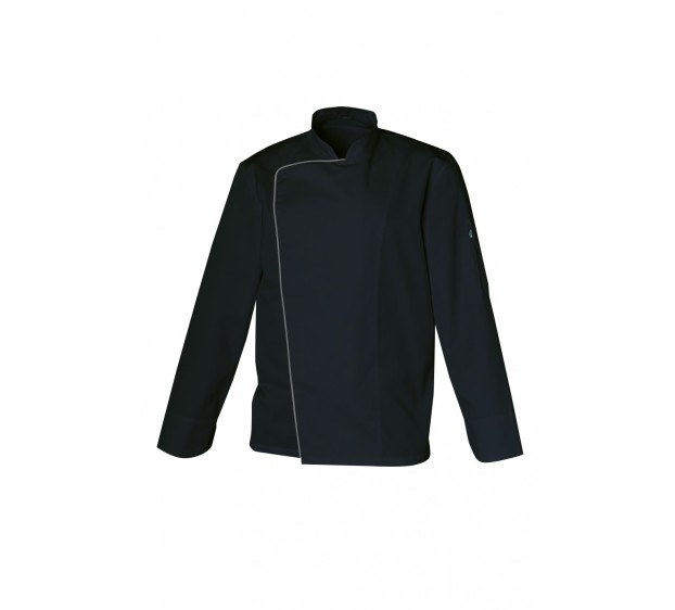 VESTE DE CUISINE MANCHES LONGUES MARC NOIR/GRIS